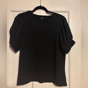 Eloquii bubble sleeve mixed media top